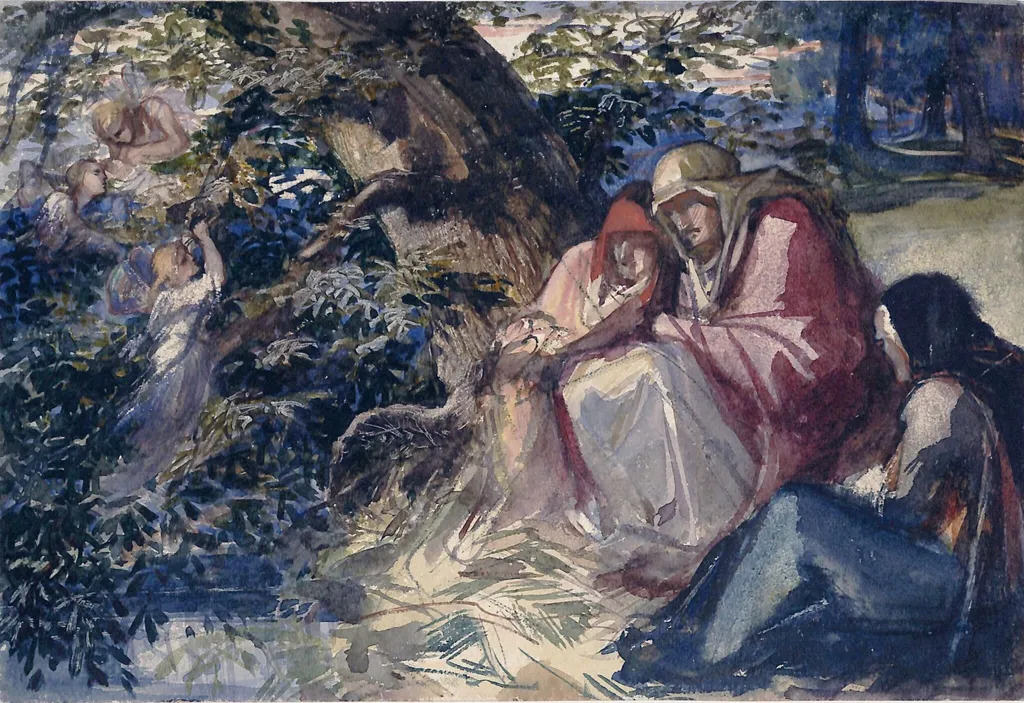 In the Woodland, by Marchioness of Waterford Louisa Anne, watercolor, 1850