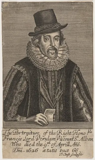 Francis Lord Verulam Viscount St. Alban, by Thomas Cross, ink, 1653