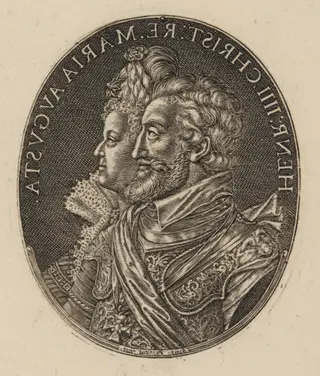 Henry IV and Maria de Medici [right half], by Simon van de Passe, ink, 1621