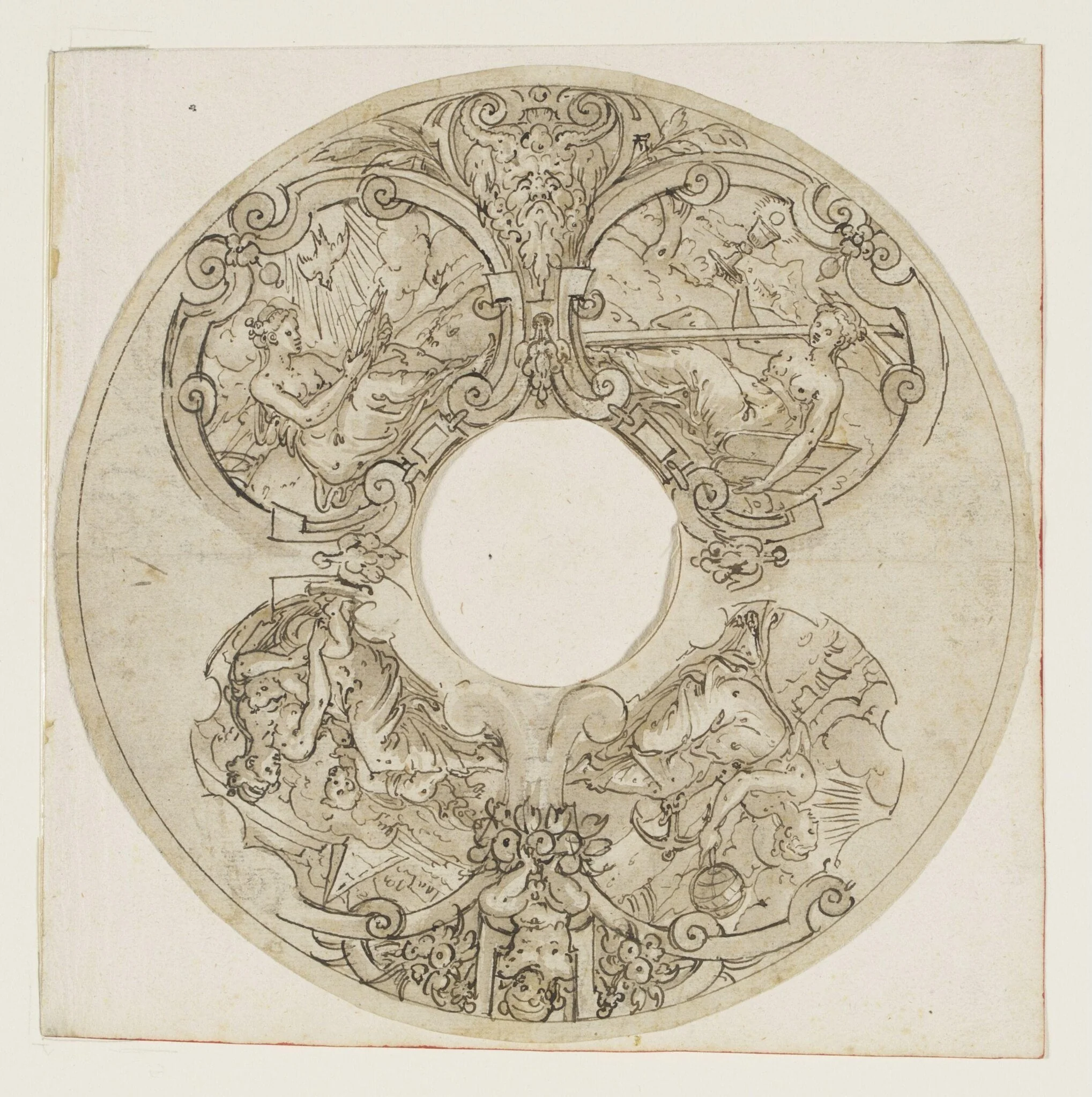 Design for the decoration of the underside of a tazza, detail