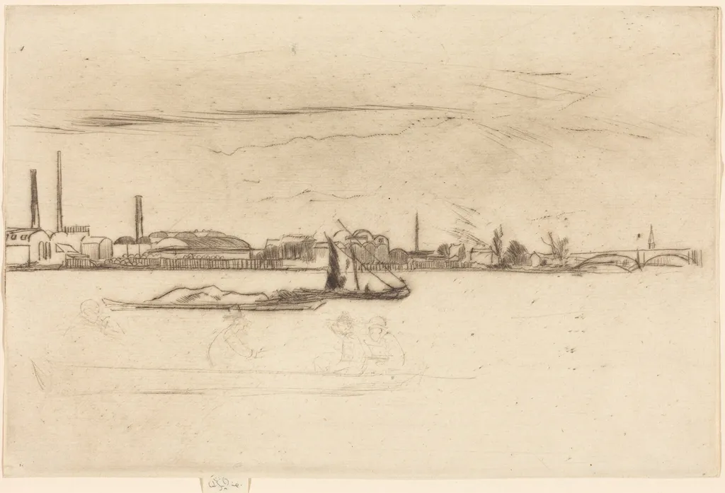 Price's Candle-Works, by James McNeill Whistler, ink, 1875