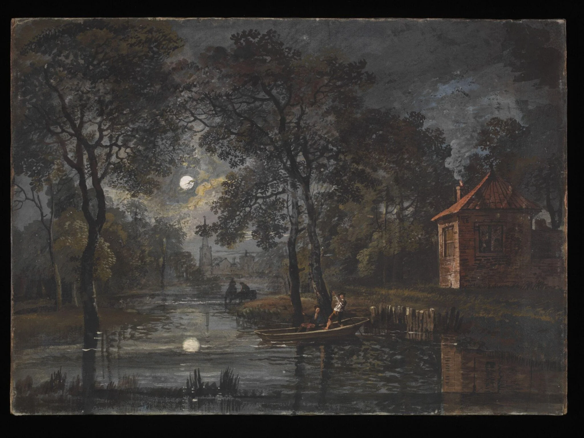 Moonlight on a river, detail