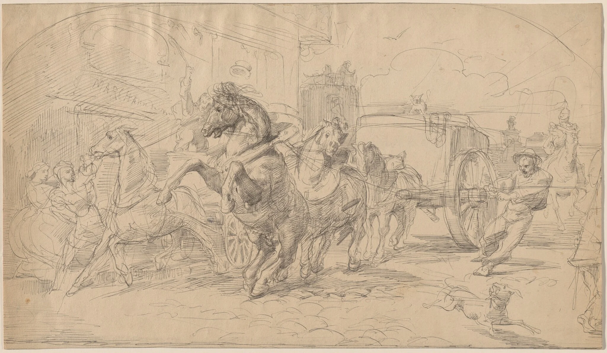 The Runaway Carriage, detail