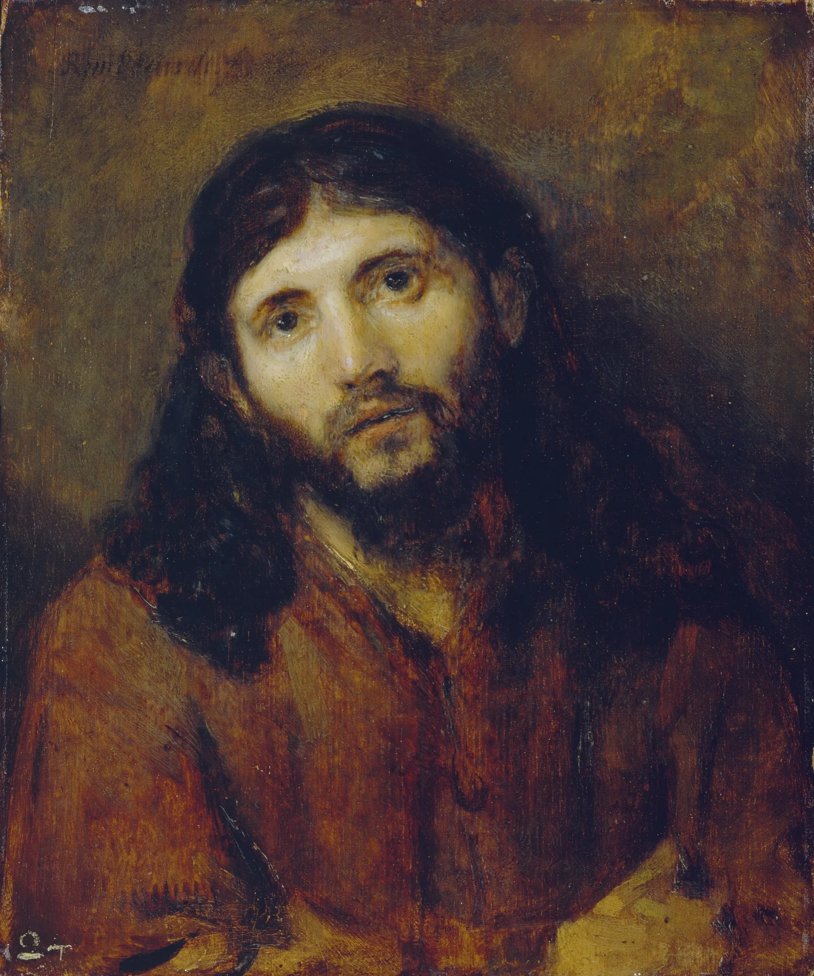 Head of Christ (after 'Dinner at Emmaus' in Louvre), detail