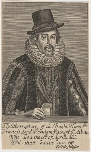 Francis Lord Verulam Viscount St. Alban, by Thomas Cross, ink, 1653