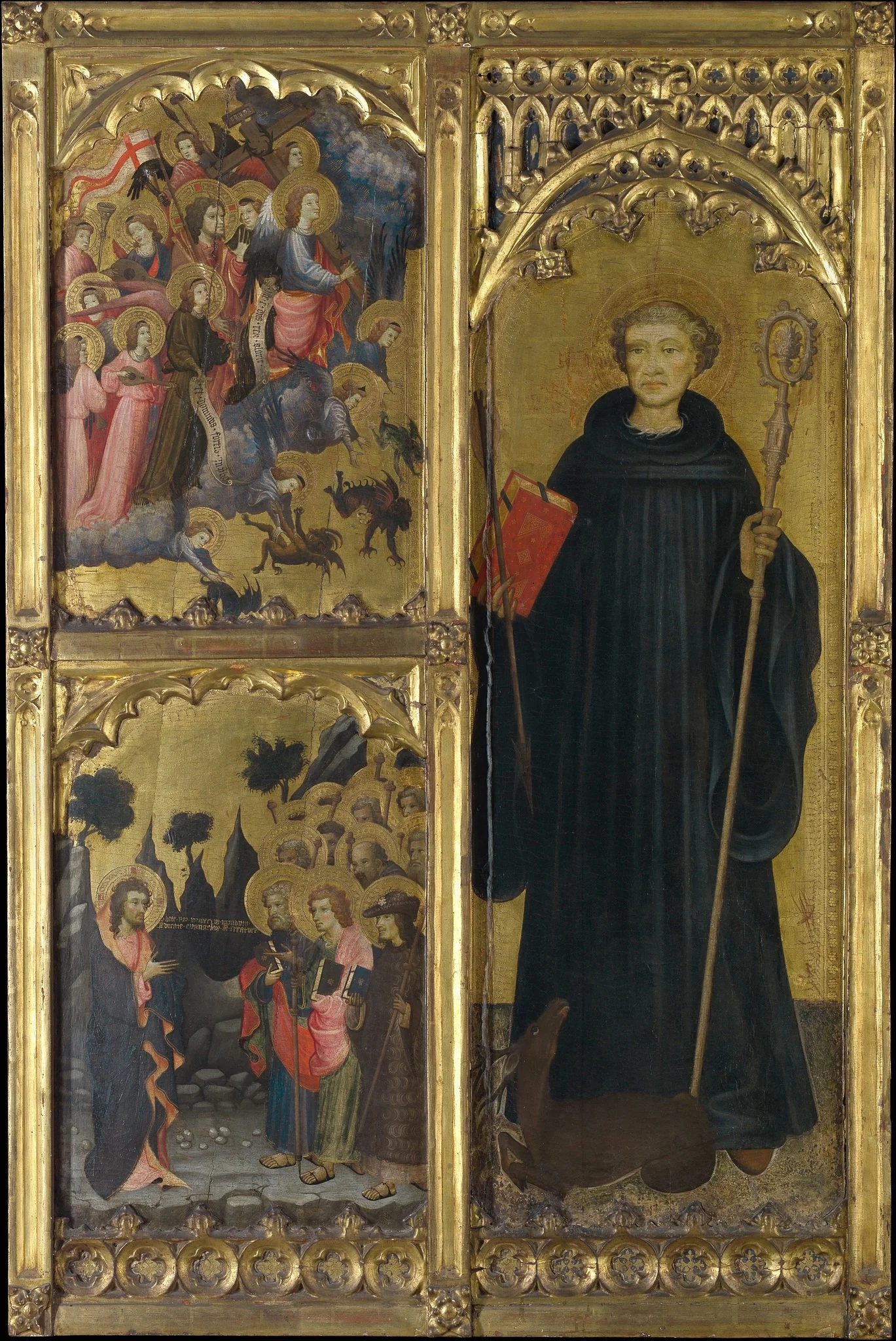 Saint Giles with Christ Triumphant over Satan and the Mission of the Apostles, detail