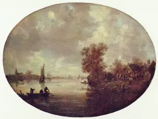 Summer on a River, by Jan van Goyen, unspecified, 1643