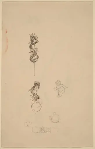 Studies for Jewelry Designs [recto], by Beatrix Godwin Whistler