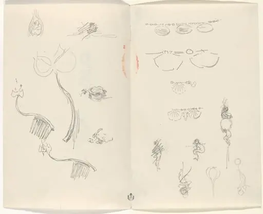 Studies for Jewelry Designs [verso], by Beatrix Godwin Whistler