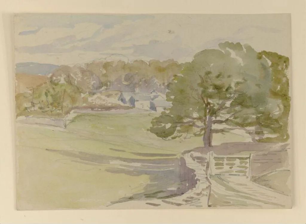A lane with trees, by Beatrix Potter, watercolor, 1905