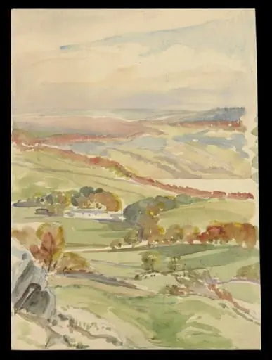 A view over hills and valleys, by Beatrix Potter