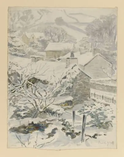 A village in snow, by Beatrix Potter