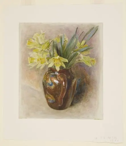 Daffodils in a jug, by Beatrix Potter