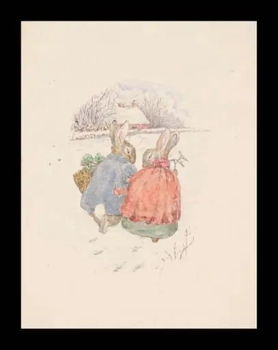 Design for a christmas card, by Beatrix Potter