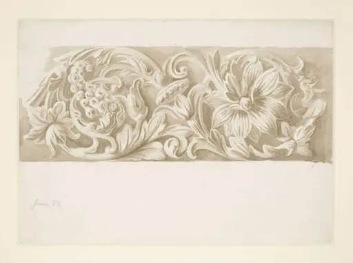 Drawing of part of a frieze, by Beatrix Potter