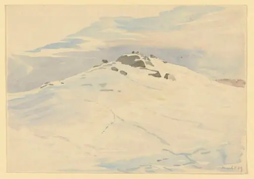 Hill-top under snow, by Beatrix Potter