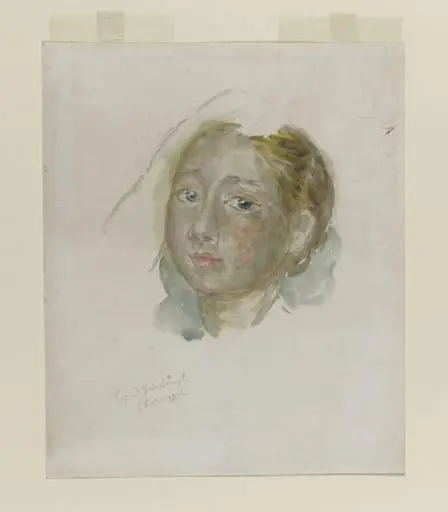 Margaret Gainsborough, copied from Thomas Gainsborough's portrait of his two daughters, Mary and Margaret (ca.1758) in the Victoria and Albert Museum, by Beatrix Potter