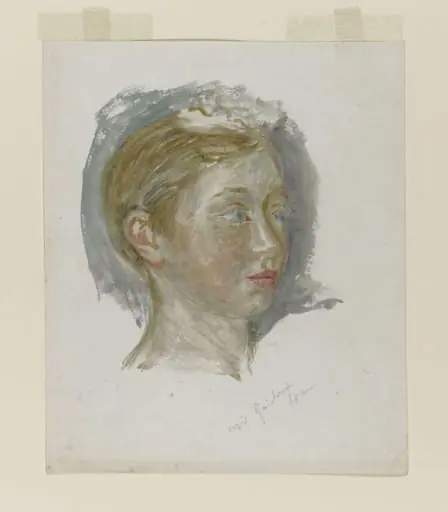 Mary Gainsborough, copied from Thomas Gainsborough's portrait of his two daughters, Mary and Margaret (ca.1758) in the Victoria and Albert Museum, by Beatrix Potter