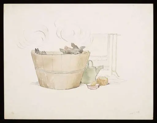 Pig in a tub, by Beatrix Potter