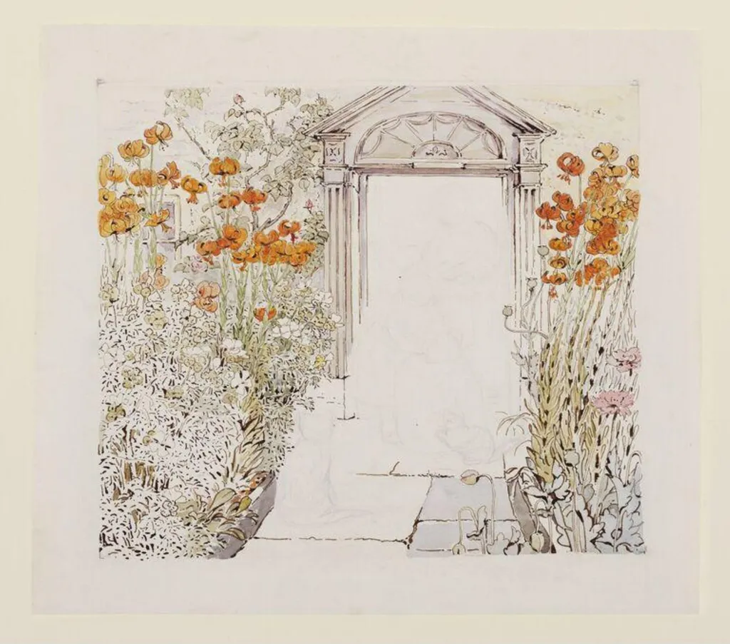 Setting for 'The Veal and Ham Pie', by Beatrix Potter, watercolor, 1902