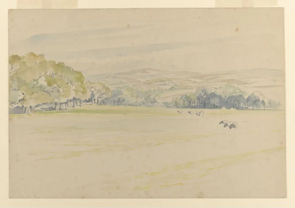 Sketch of a landscape near Denbigh, by Beatrix Potter, watercolor, 1913