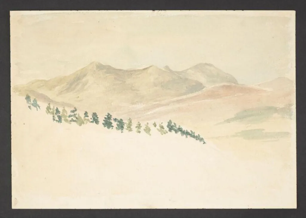 Sketch of mountains, by Beatrix Potter, watercolor, 1906