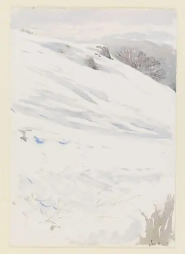 Snowy hillside, by Beatrix Potter