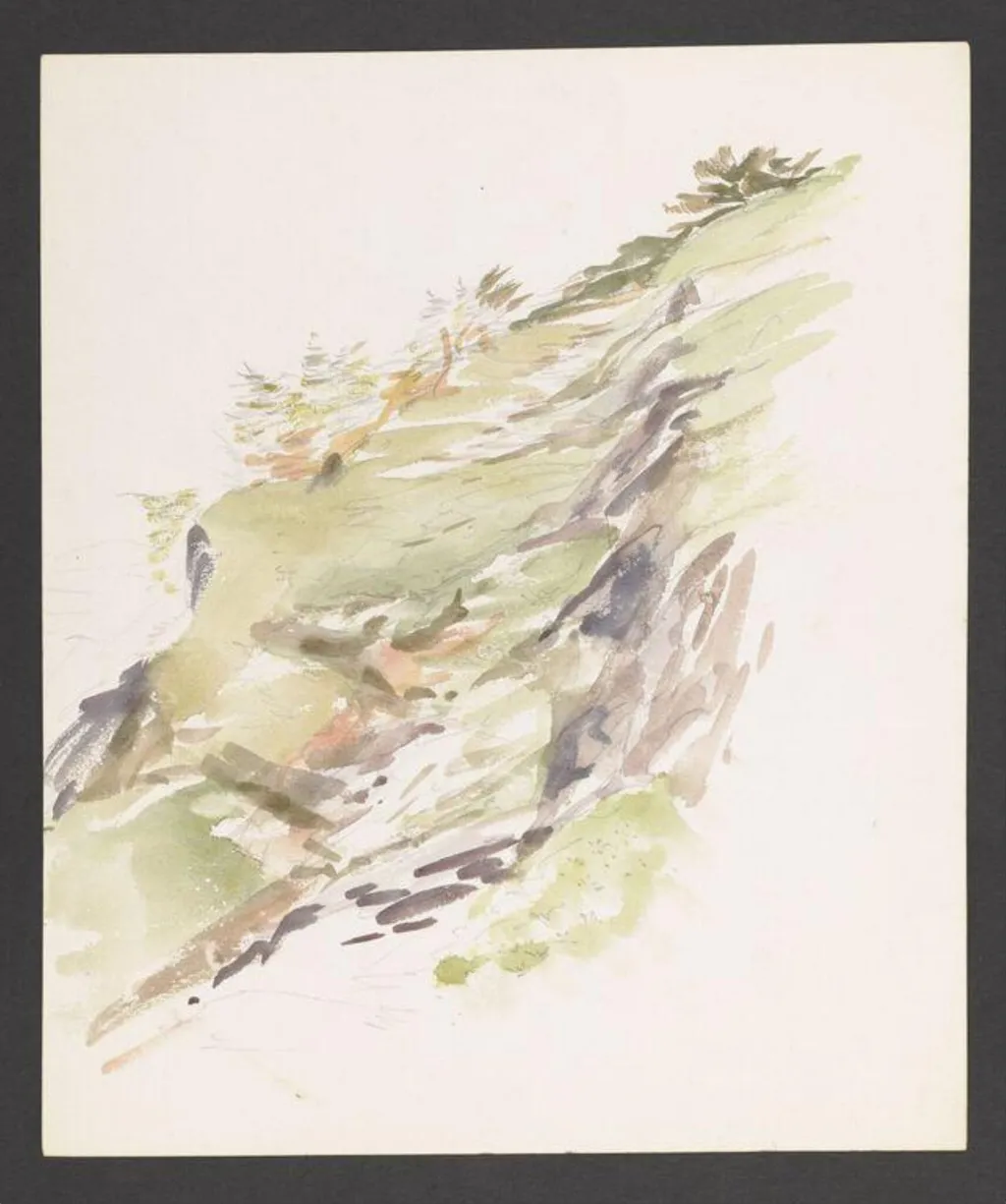 Study of a hillside path with ferns, by Beatrix Potter, watercolor