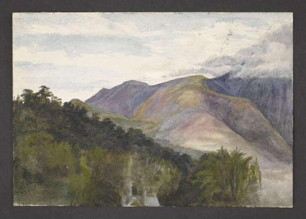 Study of a mountain ridge, by Beatrix Potter, watercolor, 1895