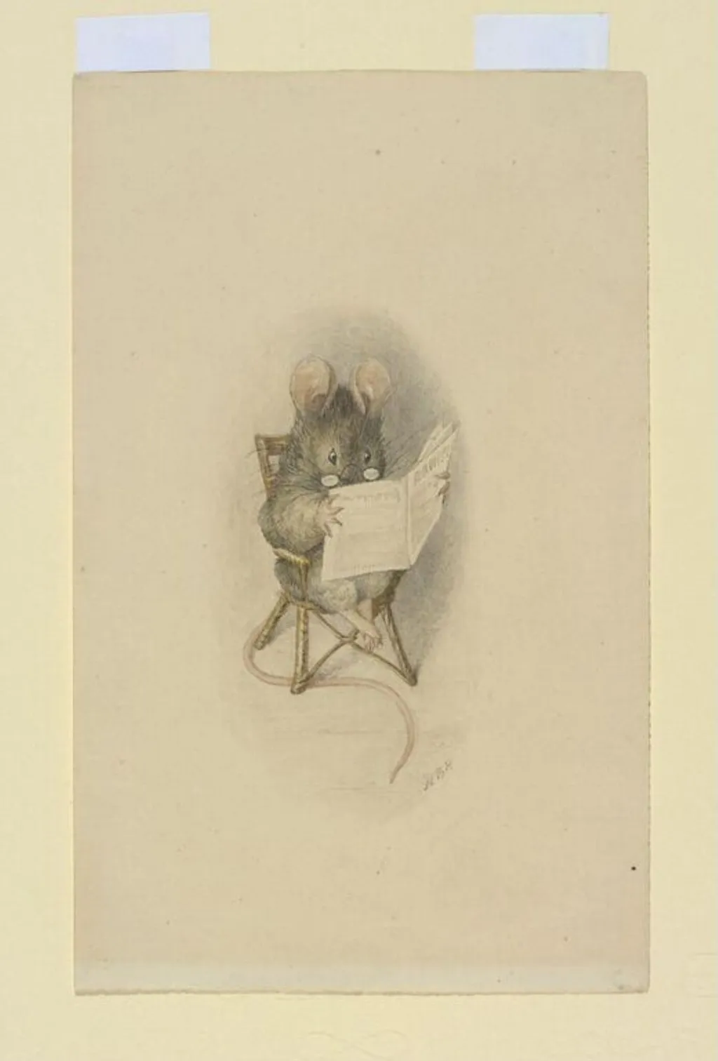 The day's news, by Beatrix Potter, watercolor, 1894