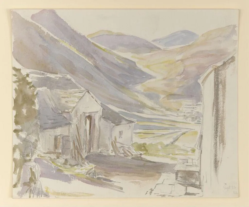 The Newlands Horseshoe of mountains seen from the Newlands valley, by Beatrix Potter, watercolor, 13
