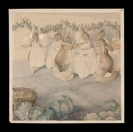The Rabbits' Christmas Party: Christmas Dinner, by Beatrix Potter