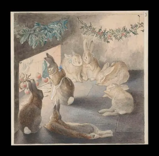 The Rabbits' Christmas Party: Roasting Apples, by Beatrix Potter