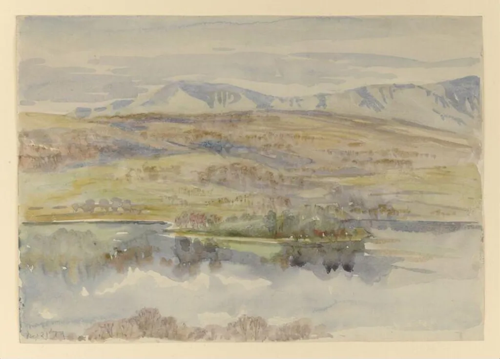 View across Esthwaite Water, by Beatrix Potter, watercolor, 21