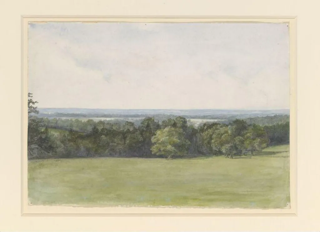 View from the drawing room window at Camfield Place, by Beatrix Potter, watercolor, 1884