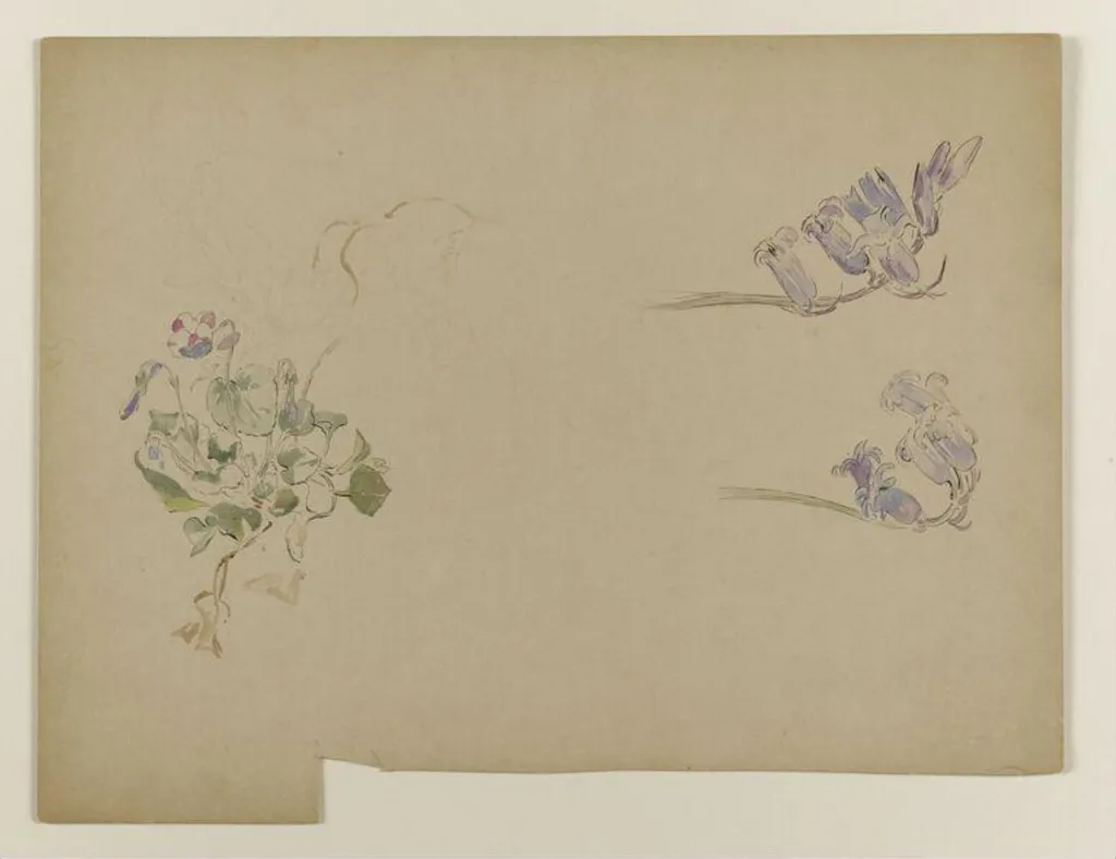 Violets and bluebells, by Beatrix Potter, watercolor, 1850