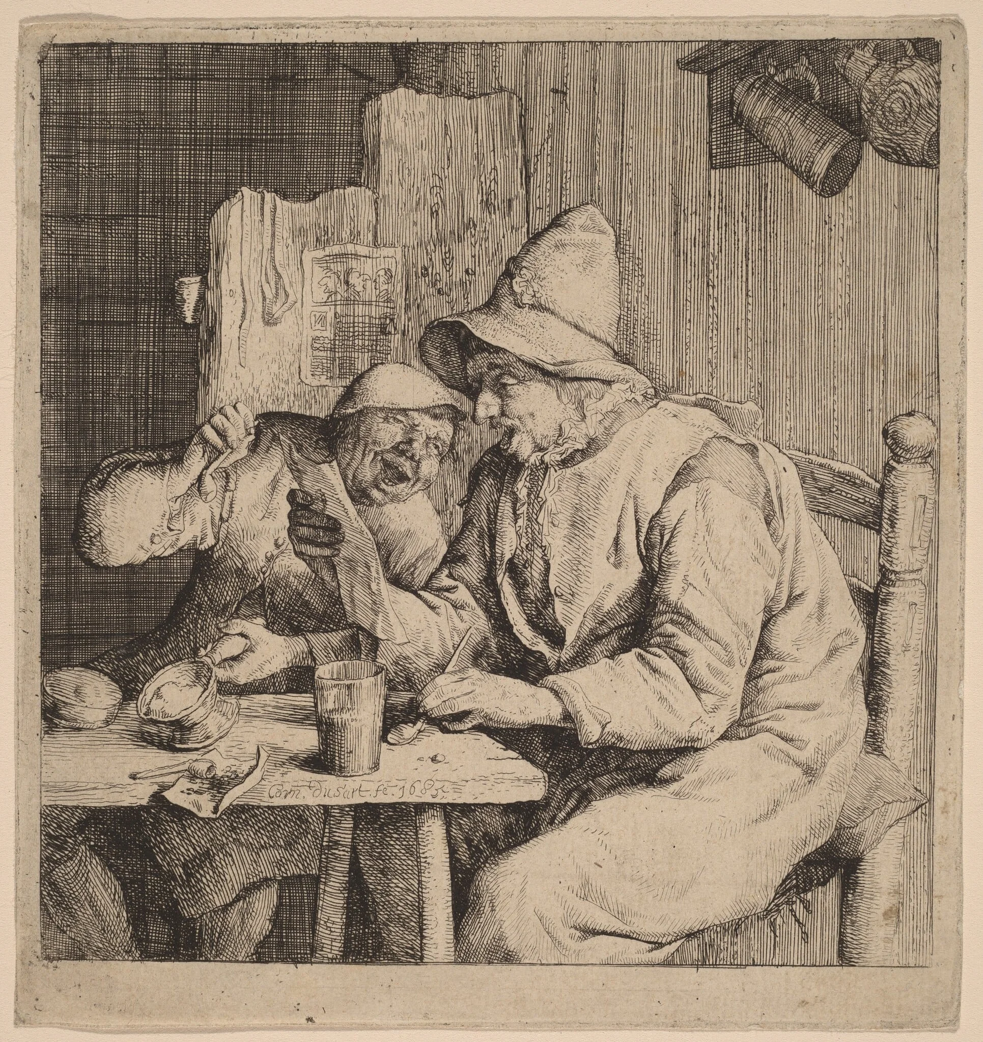 Two Peasants Singing, detail