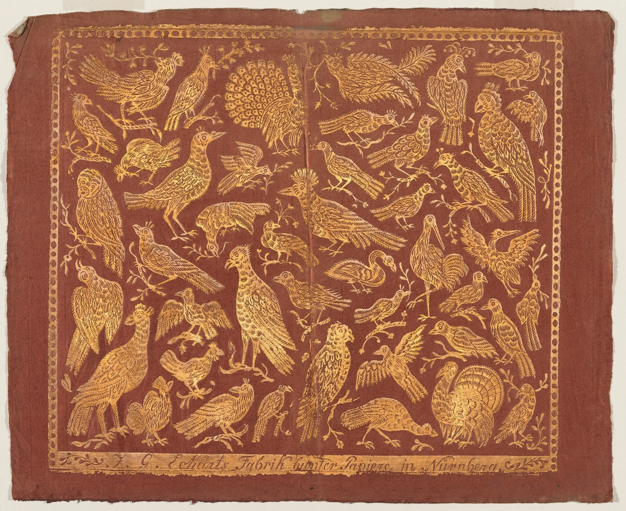 Endpaper with Birds, detail