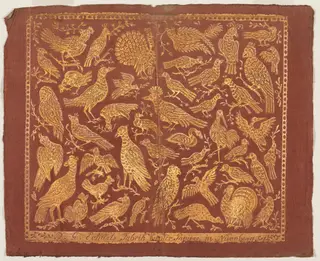 Endpaper with Birds, by Johann Georg Eckart, ink, 1827