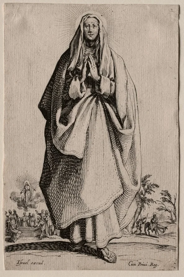 Salvatoris Beatae Mariae Virginis Sanctorum Apostolorum Icones/Les Grands Apôtres (The Large Apostles): La Sainte Vierge (The Holy Virgin), detail