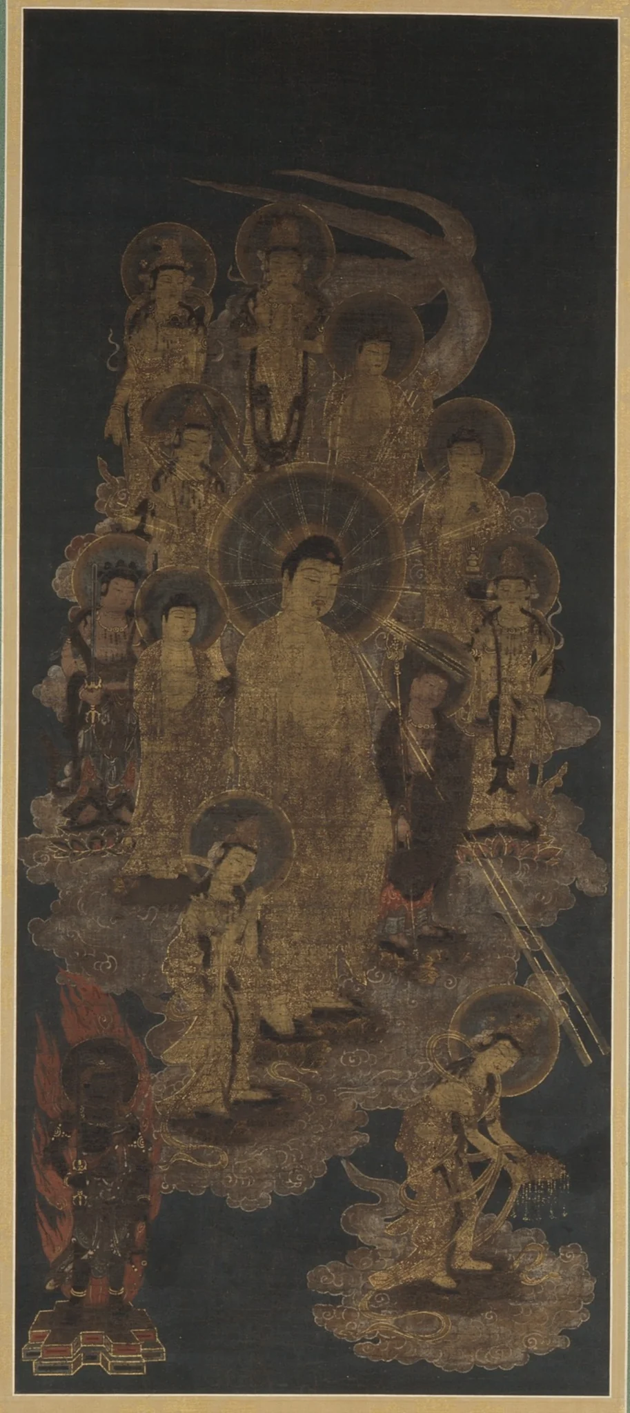 Thirteen Buddhas Welcoming the Dying Believer to the Western Pure Land, detail