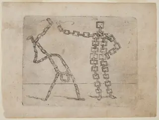 From "Bizzarie di varie Figure", by Giovanni Battista Bracelli, ink, 1624