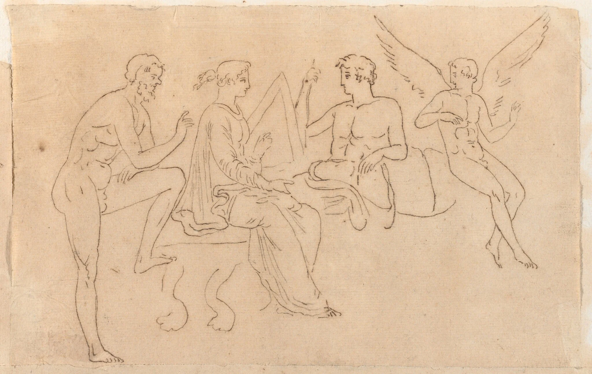 Gods and a Goddess in Conversation, detail