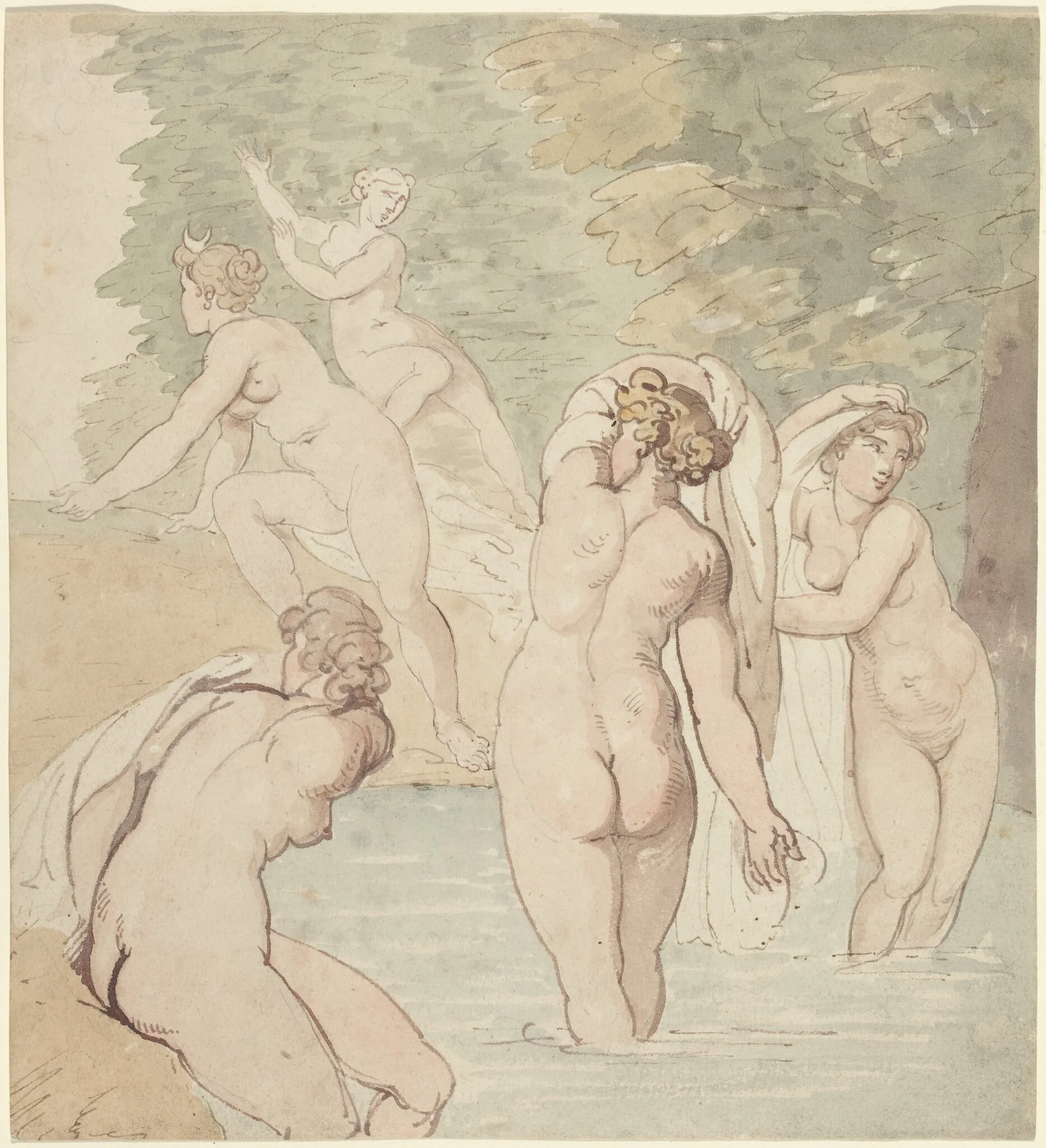 Diana and Her Nymphs Bathing, detail