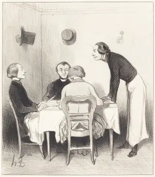 Carotte du restaurant, by Honoré Daumier, ink, 1844