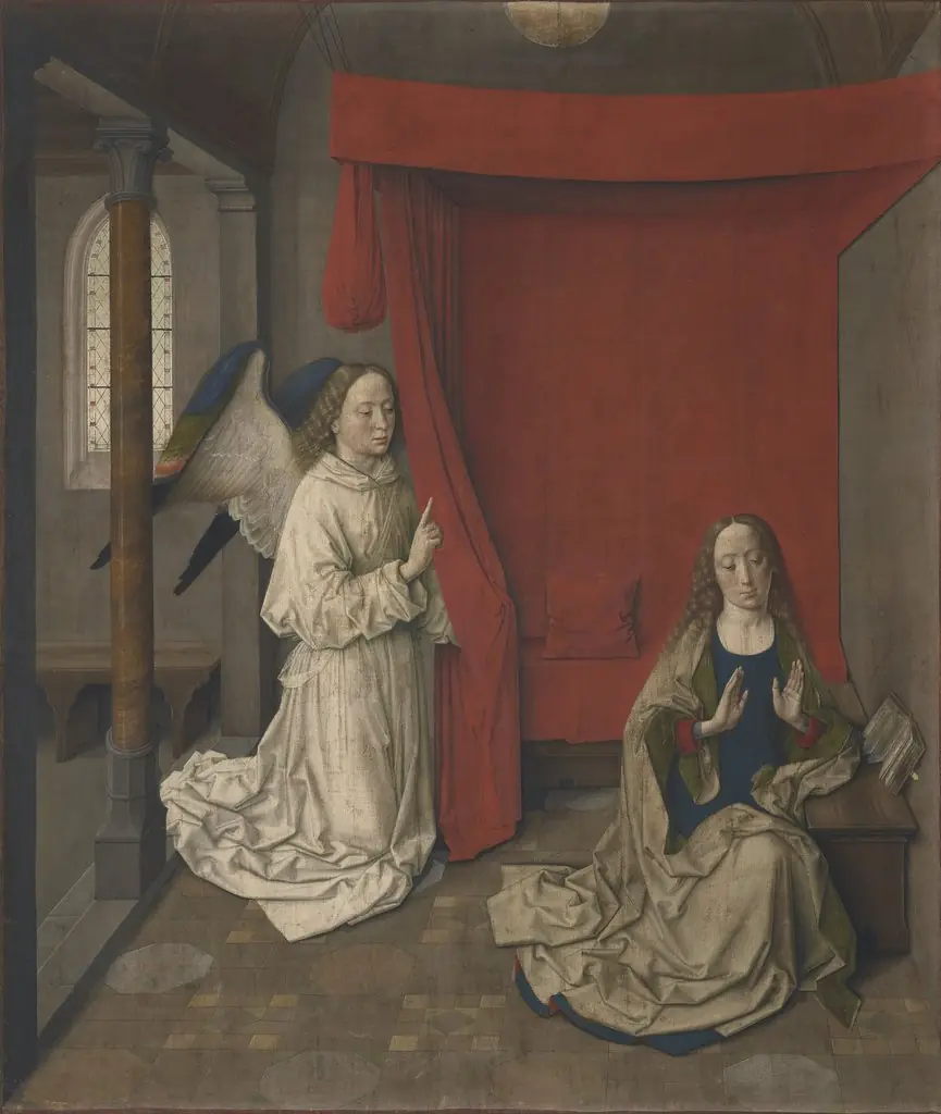 The Annunciation, by Dieric Bouts, distemper, 1454