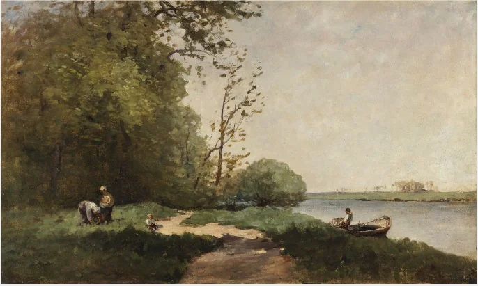 The Banks of the Seine, detail