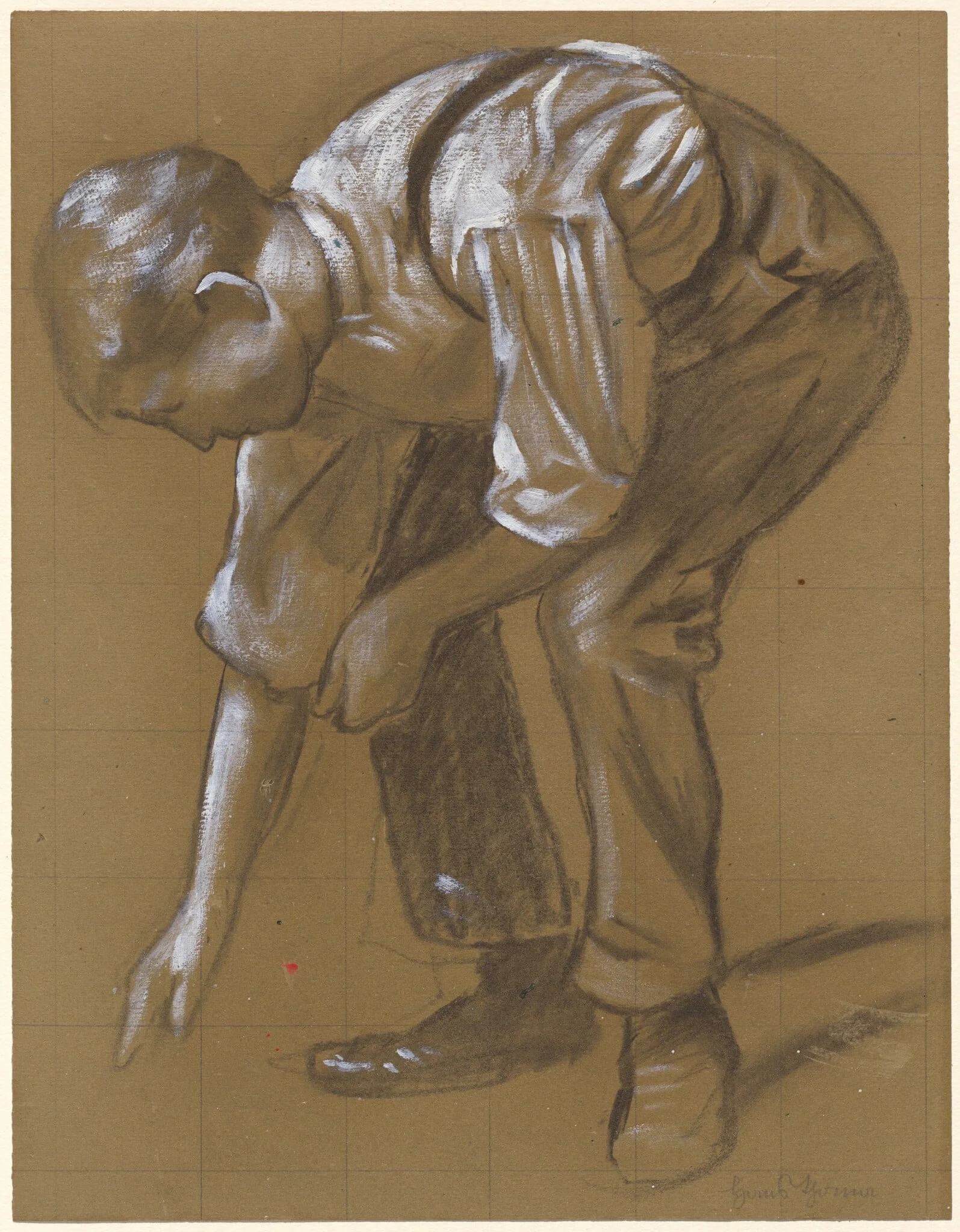 A Man Bending Over, detail