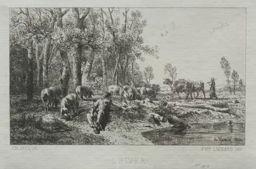 Winter, by Charles Jacque, 1864