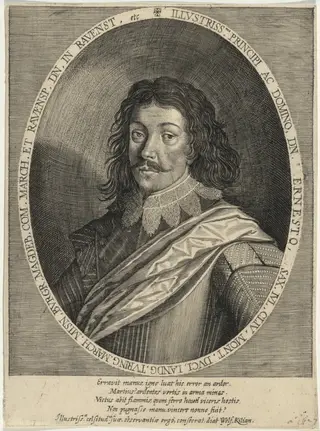 Prince Ernest, Duke of Saxony and Cleves, by Wolfgang Philipp Kilian, ink, 1693